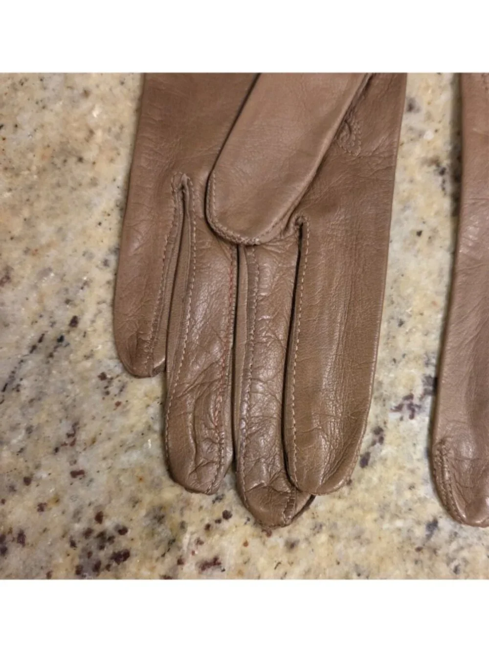 Vintage Womens Size S 6.5 Brown Soft Leather Formal Gloves Italy